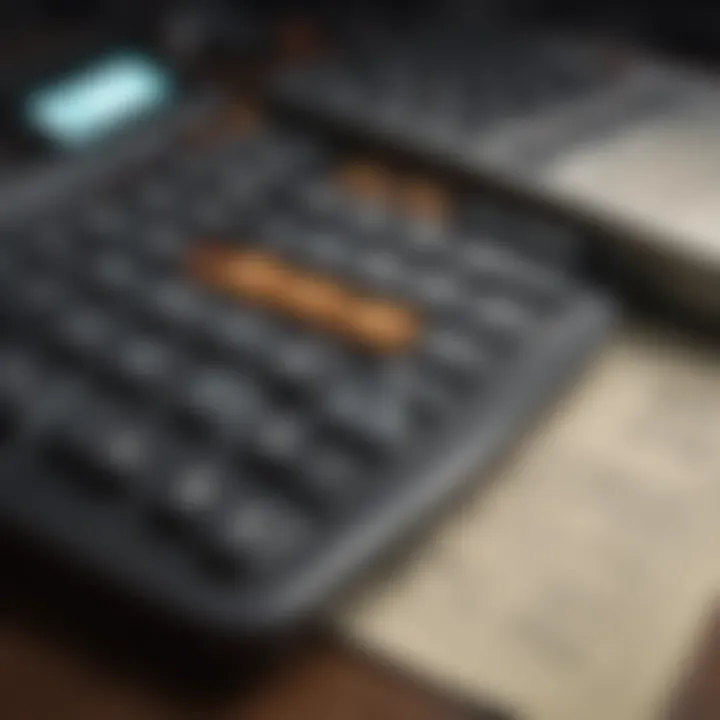 A close-up of a calculator and financial reports highlighting investment strategies.