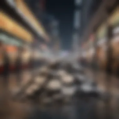 Economic Repercussions of Market Crashes Conceptual image showing economic impact of market crashes