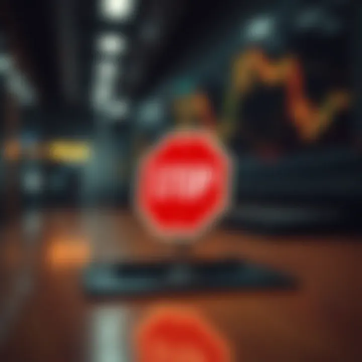 Conceptual representation of stop loss in trading