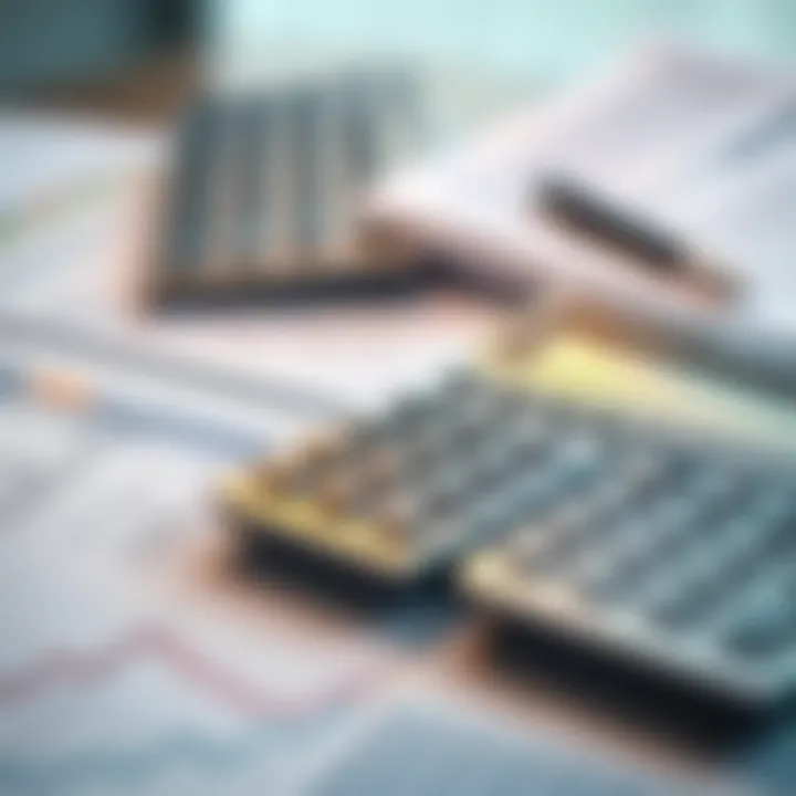 Calculator for Financial Reporting Calculator and financial reports on a desk for depreciation calculations