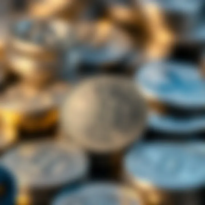 Silver Coins as Investments Close-up of silver coins showcasing investment potential